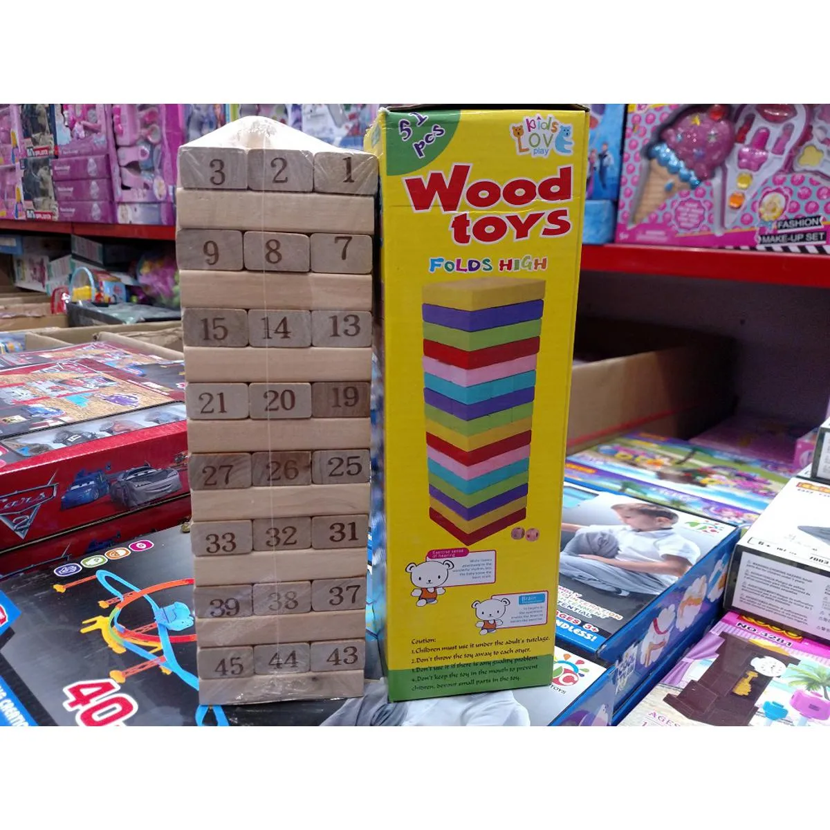 Jenga Number Wooden Stacking Tower Game for Kids & Adults - 48 pcs