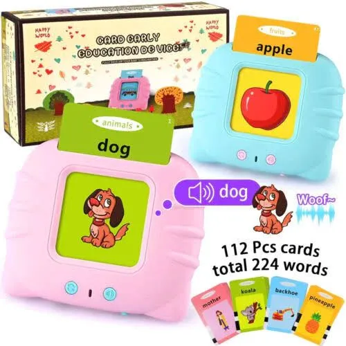 Talking Toy Flash Card for Kids 112 Card Early Language, 224 Words Education Learning Device Educational Toddlers Toys Reading Machinee Gift for Kids Ages 2-6 image 6