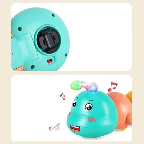 Electric Rocking Caterpillar Toy With Lamplight Music Automatic Obstacle Avoidance Crawling Toys Child Fun Interactive Game Gift  image 3