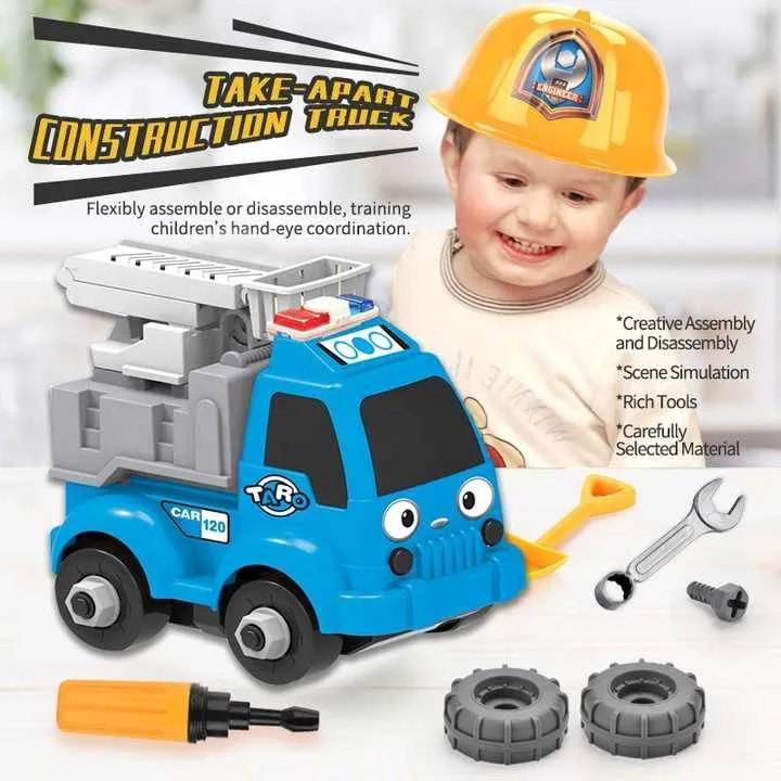 Children Educational City Disassembly Toy Diy Truck Assemble Toy Take Apart Toys Car 4 Cars With Tool image 5