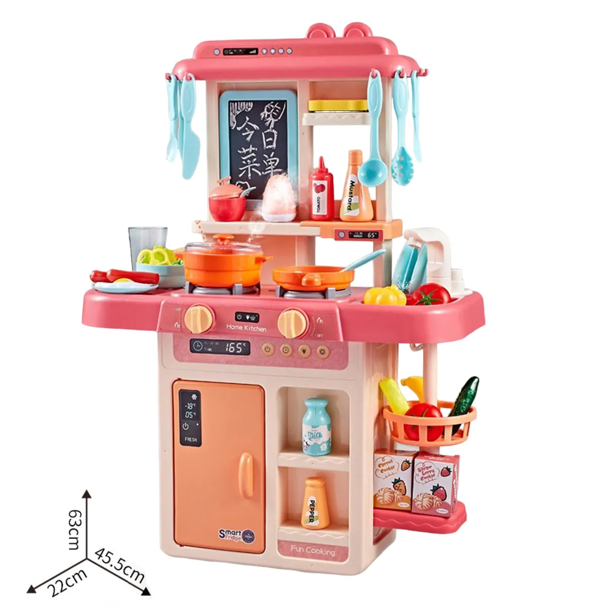 Little Kids Kitchen Pretend Play Set with Steam & Light & Sound and Plastic Accessories Included  Toys for Girls and Boys - 42 pcs image 2