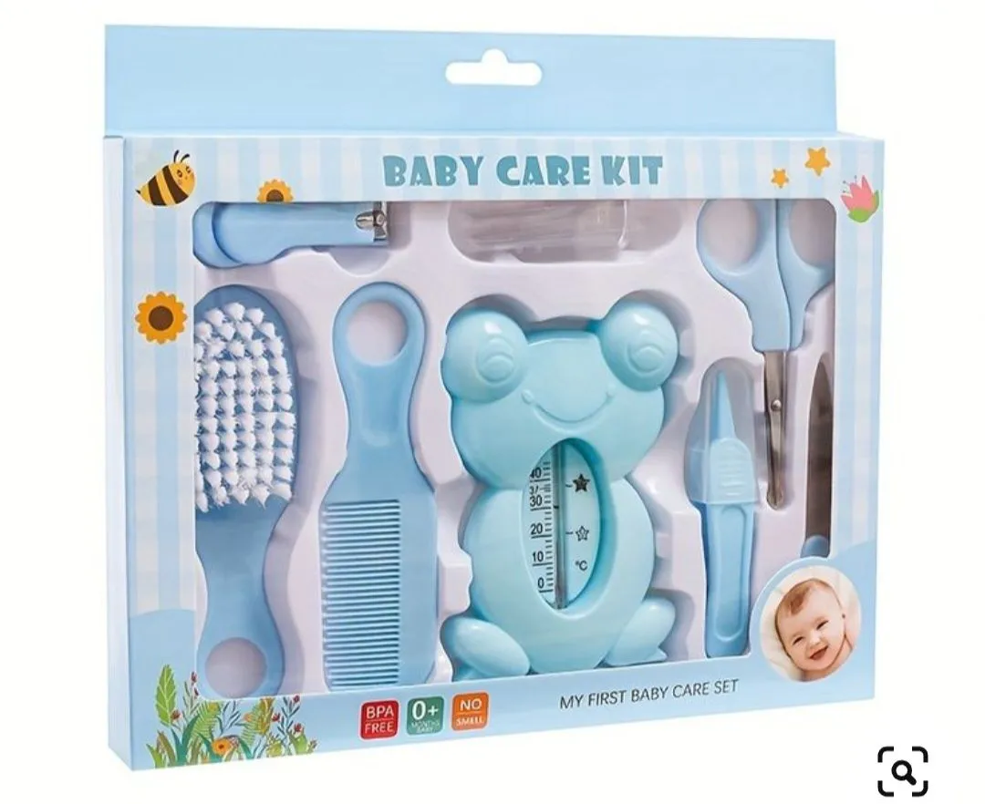 8pcs/set Baby Care Kit, Baby Safe Nail Clipper, Baby Bath Water Temperature Meter, Soft Hair Comb Brush image 2