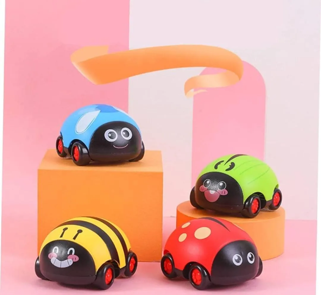4 Pcs Ladybug Pull Back Car Educational Toys For Toddlers Party Favors Infant Car Toys Educational Toys For Kids Ladybug Toys Pull Back Cars Kids Trucks Sports Car Abs Grasp Child image 7