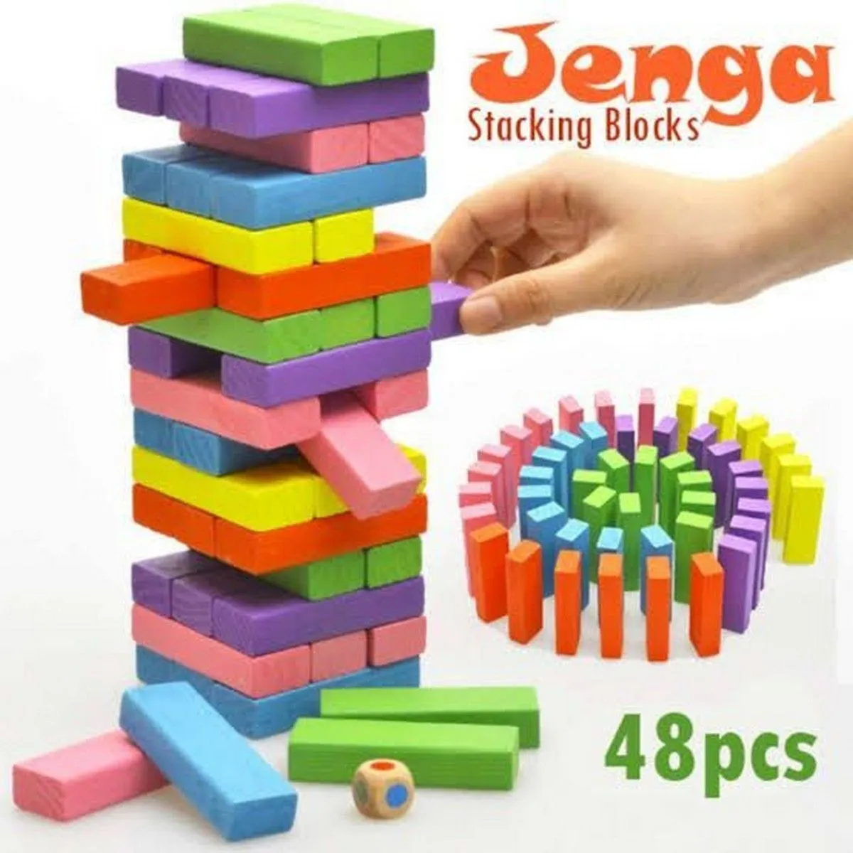 Jenga Classic Wooden Stacking Block Game for Fun and Strategy image 3