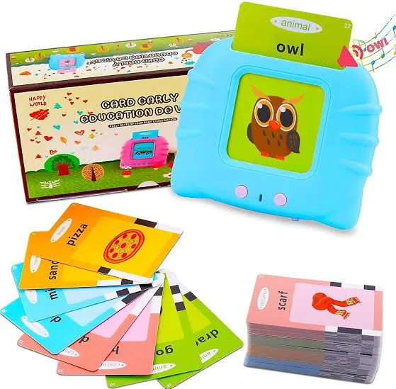 Talking Toy Flash Card for Kids 112 Card Early Language, 224 Words Education Learning Device Educational Toddlers Toys Reading Machinee Gift for Kids Ages 2-6 image 1