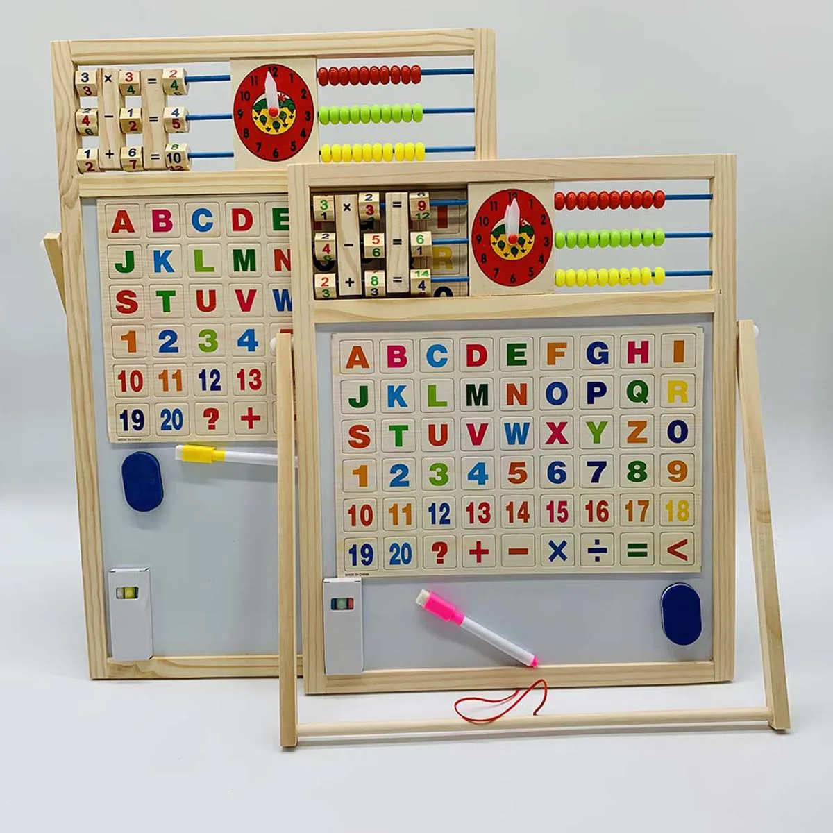 Educational Wooden Blackboard and Whiteboard Set for Kids - Multifunctional Writing Board with Magnets for Learning & Drawing, Unisex, 3+ Years