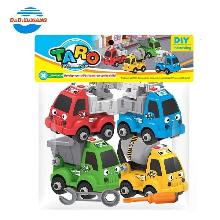 Children Educational City Disassembly Toy Diy Truck Assemble Toy Take Apart Toys Car 4 Cars With Tool image 4