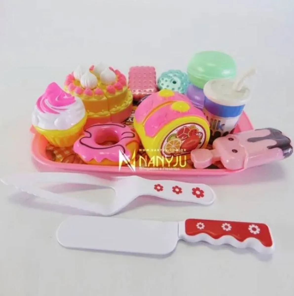 Kids Kitchen Toys DIY Cutting Dessert Baking Goods Cake, Donut, Ice Cream Cutting Set image 3