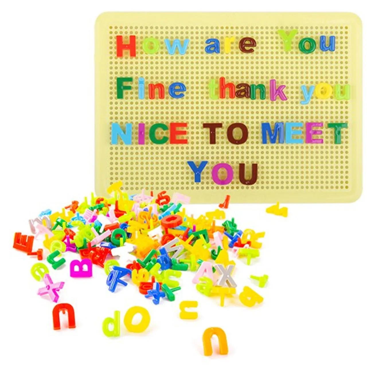 Educational Peg Board For Learning English Aplhabets Pin Board Kids Spelling And Words Learner Board 75+ Alphabatical Pins image 1