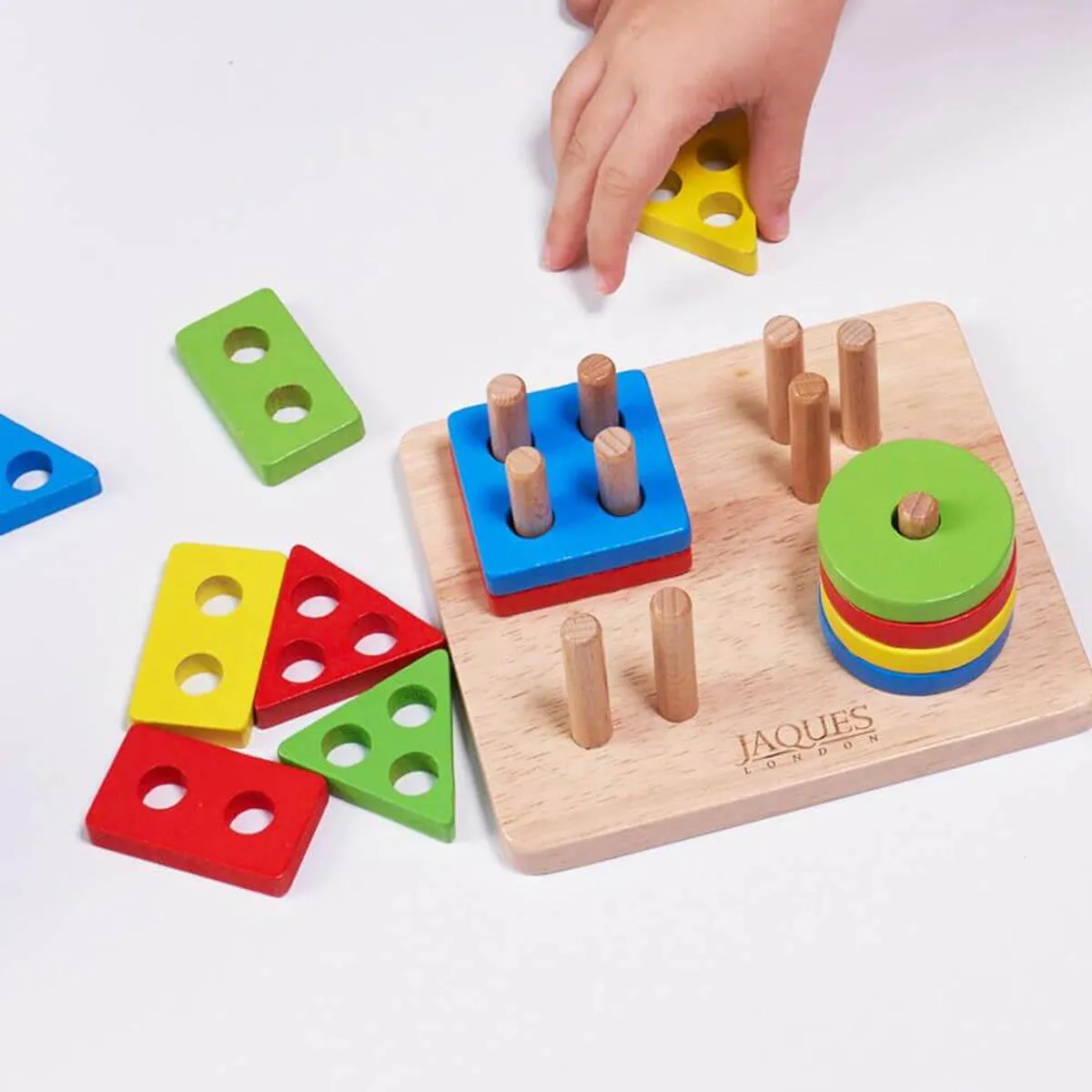 Shape Sorter Learn Geometric Shapes Puzzle for kids Wooden Stacking Toys – Perfect toddler toys recommended Wooden Puzzle toys for 1 2 3 year olds image 2