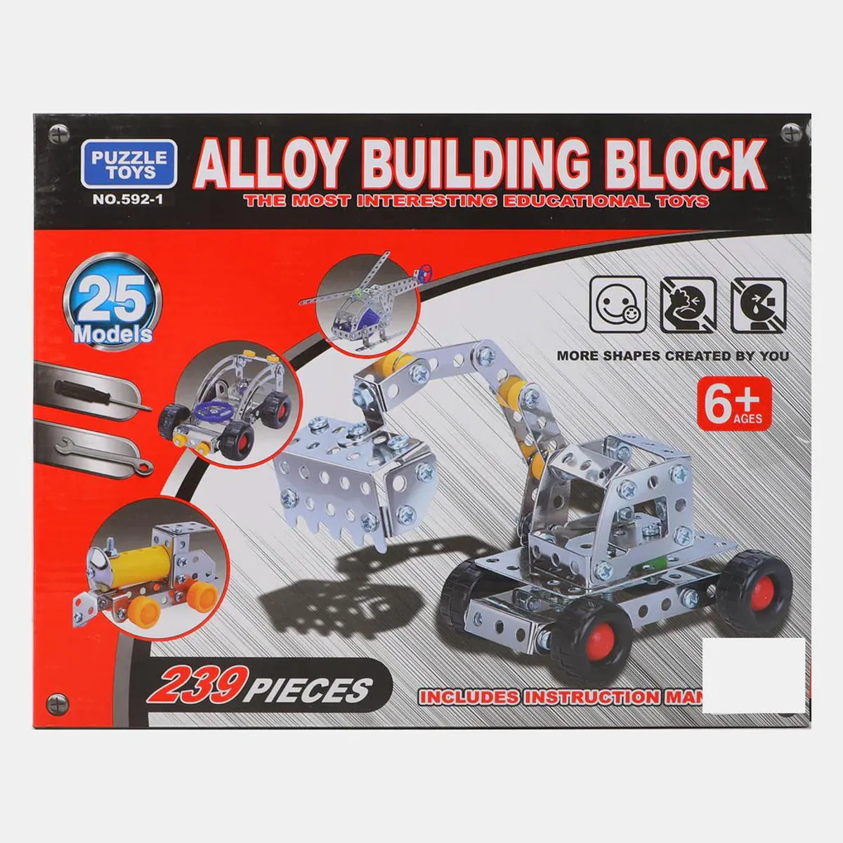 Alloy Puzzle Building Block Toys - Alloy Mechano Blocks Toy for Kids - Build, Create, and Explore with 25 Models and 239 Pieces image 1