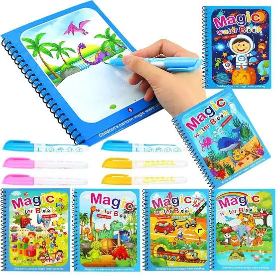 Water Colouring Book Water Colouring Book Water Magic Book Water Colouring Books Water Magic Colouring Water Pictures Children Painting and Colouring Book Water Pen Travel Activities image 1