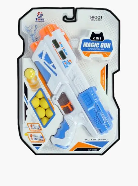 FunBlast Dual Function 5 Ball & Water Shoot Gunn Toy - Gunns Toys for Boys, Kids, Children | 2 in 1 Water Shoot Gun with 3 Bowling Pins & 5 Soft Ball Bullet Toy Gunss image 8