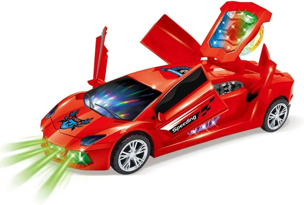 New 3D Fashion Lighting Pullback Play Vehicle Toy Car 26cm - Unisex for Ages 3+