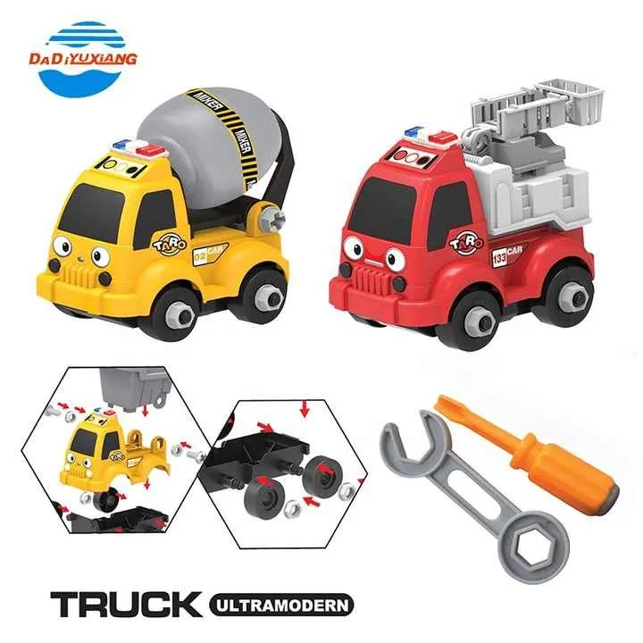 Children Educational City Disassembly Toy Diy Truck Assemble Toy Take Apart Toys Car 4 Cars With Tool image 6