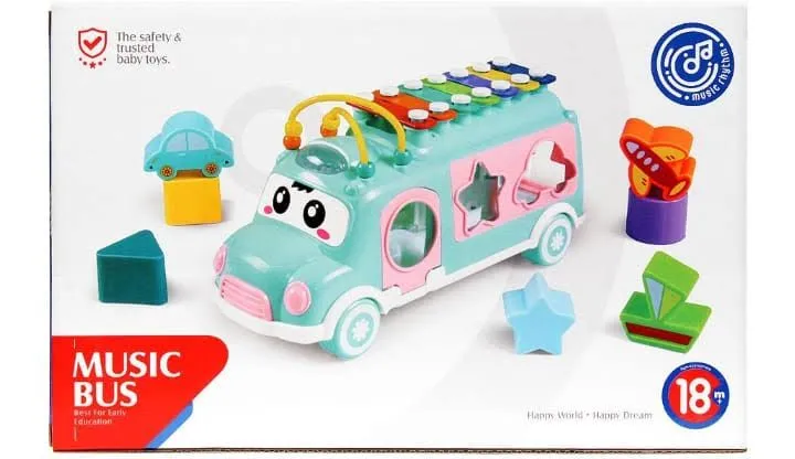 Music Xylophone Bus Toys Instrument Knocking Piano Lovely Beads Blocks Shape Sorting Learning Educational Baby Toys For Children image 4