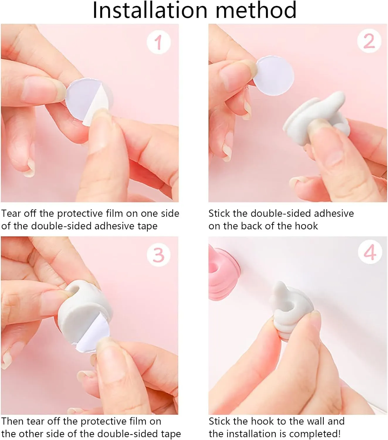 Self Adhesive Thumb Wall Hooks for Hanging, Cable Organizer Clips, No Punching Key Hook Holder, Multifunctional Utility Silicone Hooks Desk Wire Management, Random Color, Pack of 10 image 2