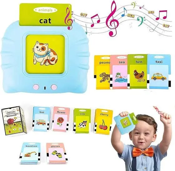 Talking Toy Flash Card for Kids 112 Card Early Language, 224 Words Education Learning Device Educational Toddlers Toys Reading Machinee Gift for Kids Ages 2-6 image 2