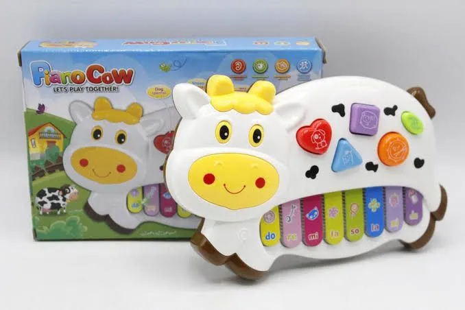 Fun And Educational Cow-Shaped Music Piano Toy with Lights and Sounds image 2