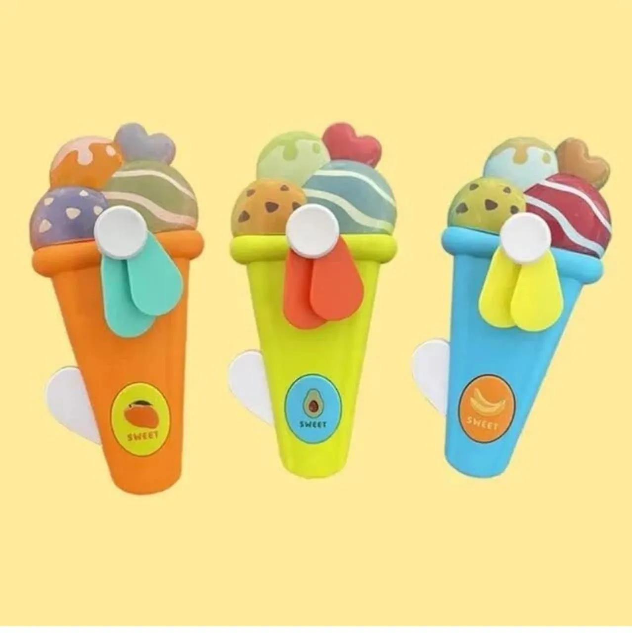 Interesting Palm Pressure Mini Fan Fruit Shape Cute Squeeze Toys / Cool Summer Fan/ Fan Without Battery (Multi Color)  image 6