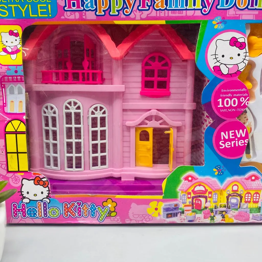 Mini Doll House Set For Girls Lovely Pink Doll House For Girls - Pink Color Dollhouse Furniture Set image 2