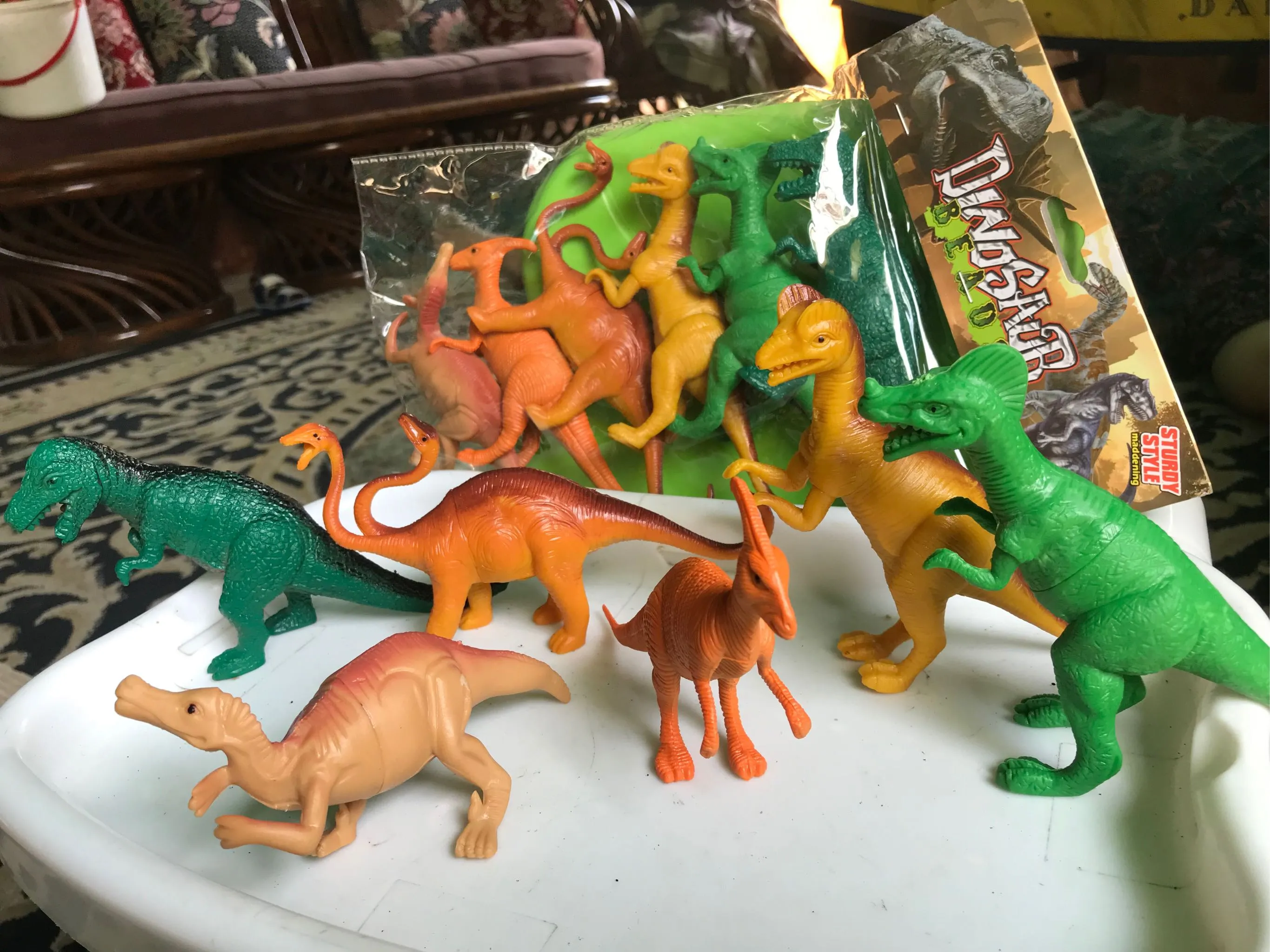 Pack OF 6 - Dinosaur World Jurassic Park Wild Animal Toys For Kids - Jungle Zoo Toy Set For Kids Boys and Girls - 7cm / 6.8 Inch image 2