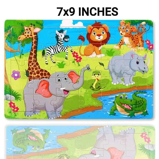 Wooden Jigsaw Puzzles Set for Kids Age 2-6 Year Old 30 Piece Colorful Wooden Puzzles for Toddler Children Learning Educational Puzzles Toys for Boys and Girls  image 1