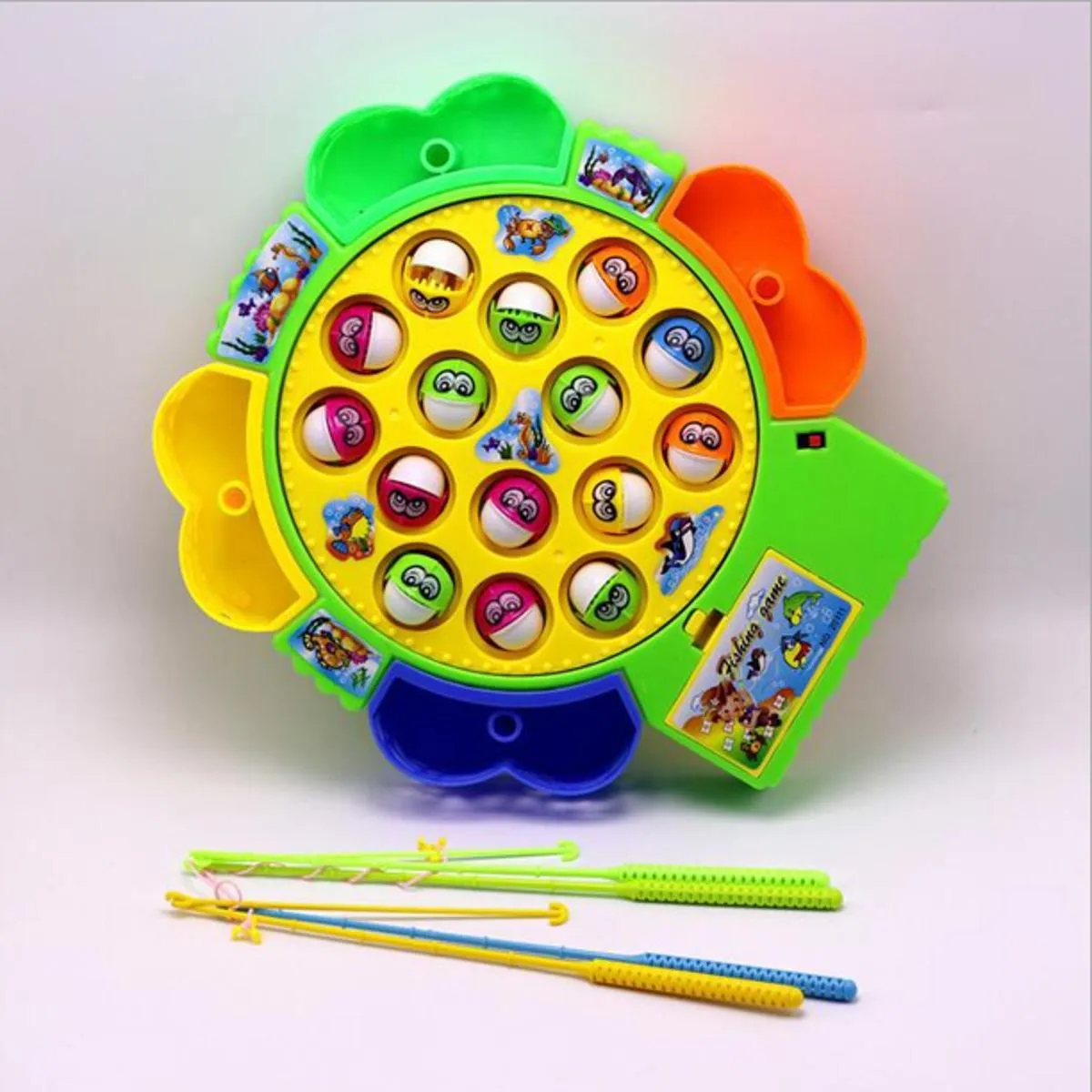 Fishing Game Toy Set with Rotating Board with Music On/Off Switch for Quiet Play, Includes Fishes and Fishing Poles, Safe and Durable Toy for Toddlers and Kids - 15 Pcs / 24 Pcs & 45 Pcs image 3