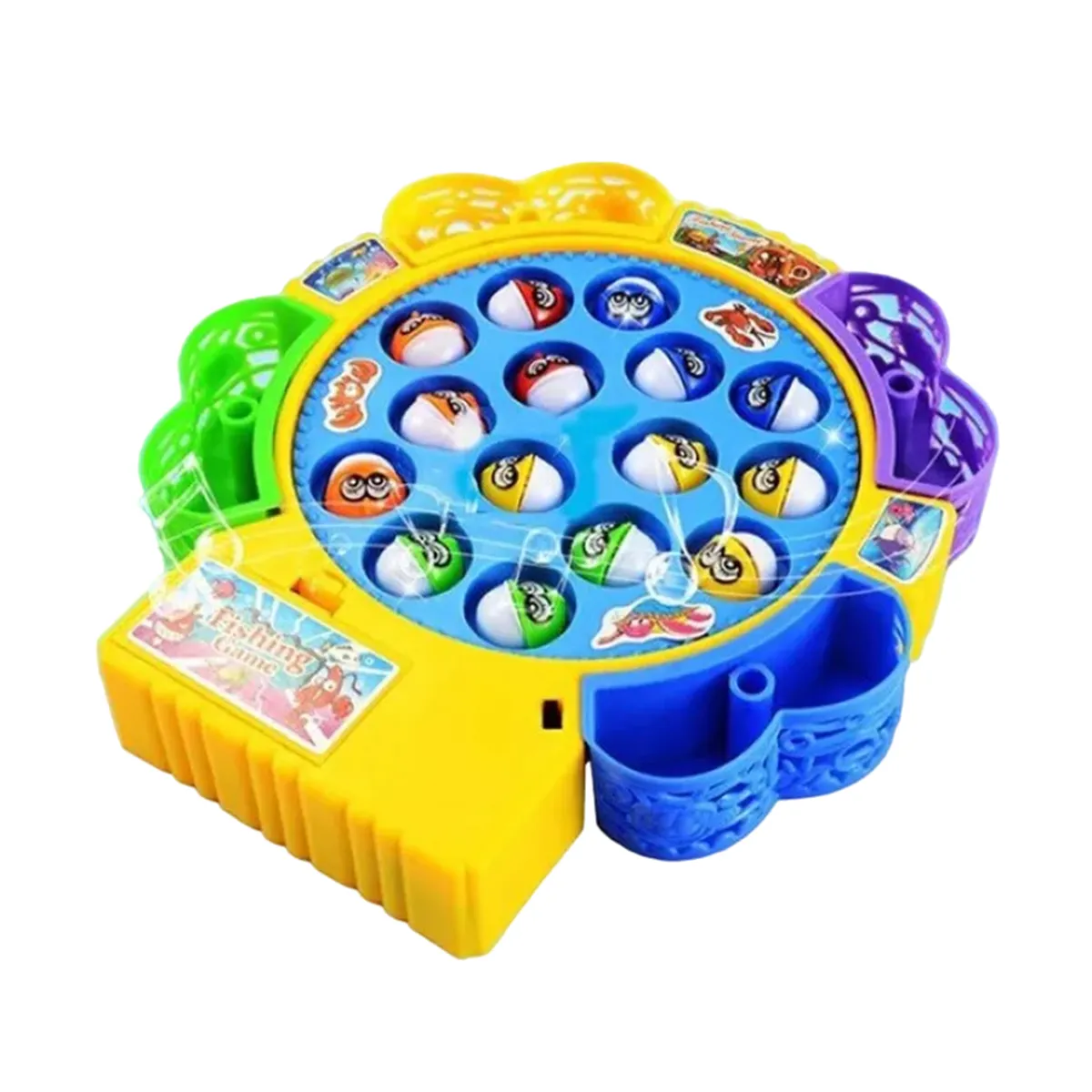 Fishing Game Toy Set with Rotating Board with Music On/Off Switch for Quiet Play, Includes Fishes and Fishing Poles, Safe and Durable Toy for Toddlers and Kids - 15 Pcs / 24 Pcs & 45 Pcs image 6