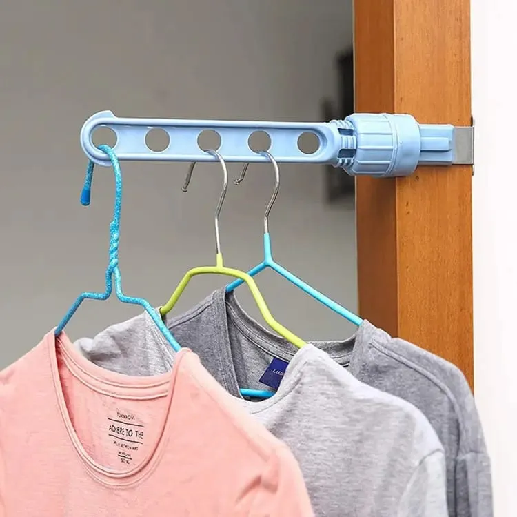 Window Frames Clothes Horse, Clothes Fan for Wall Interior Window Door 5 Hole Clip Hanger Holes Hanging Rack for Inside, Outside, Travel, Hotel Dignified image 3