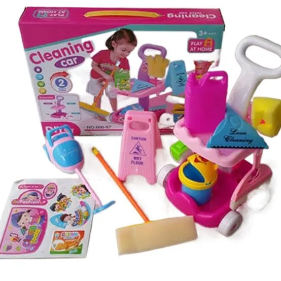 Kids Mini Cleaning Play Set Cleaning Car With Accessories Children's Pretend Mini DIY  Cleaning Set Car image 4