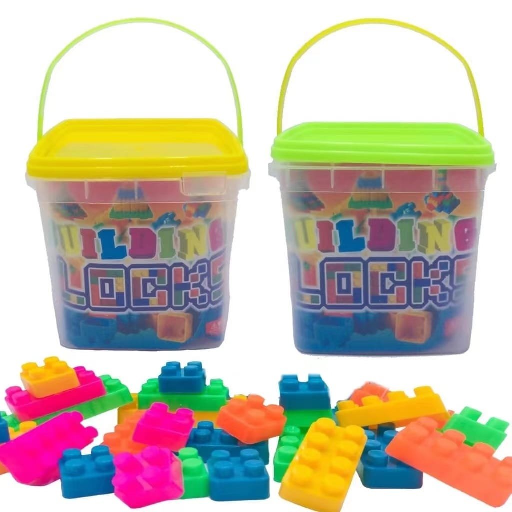 Blocks bucket small blocks 50 pcs-Educational Building Blocks Toys Set Plastic Square Kids Building Bricks Classic For Kids Boys and Girls - Educational Buildings Block Toy Sets