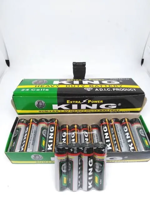 Heavy Duty King Battery AA 1.5V Orignal King Heavy Duty Cell Pack of 4 - 12 - 24 AA Size Regular Cell image 6