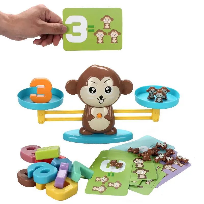 Monkey Balance Math Game, Monkey Weighing Scale Montessori Educational Stem Counting Toys for Kids 3 4 5 Years Old Age (E) image 7