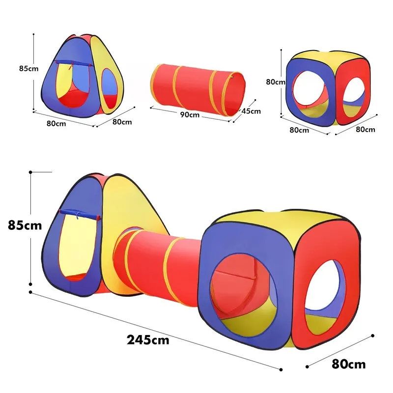 Tunnel Tent House Foldable Playhouse For Kids Indoor Or Outdoor Games