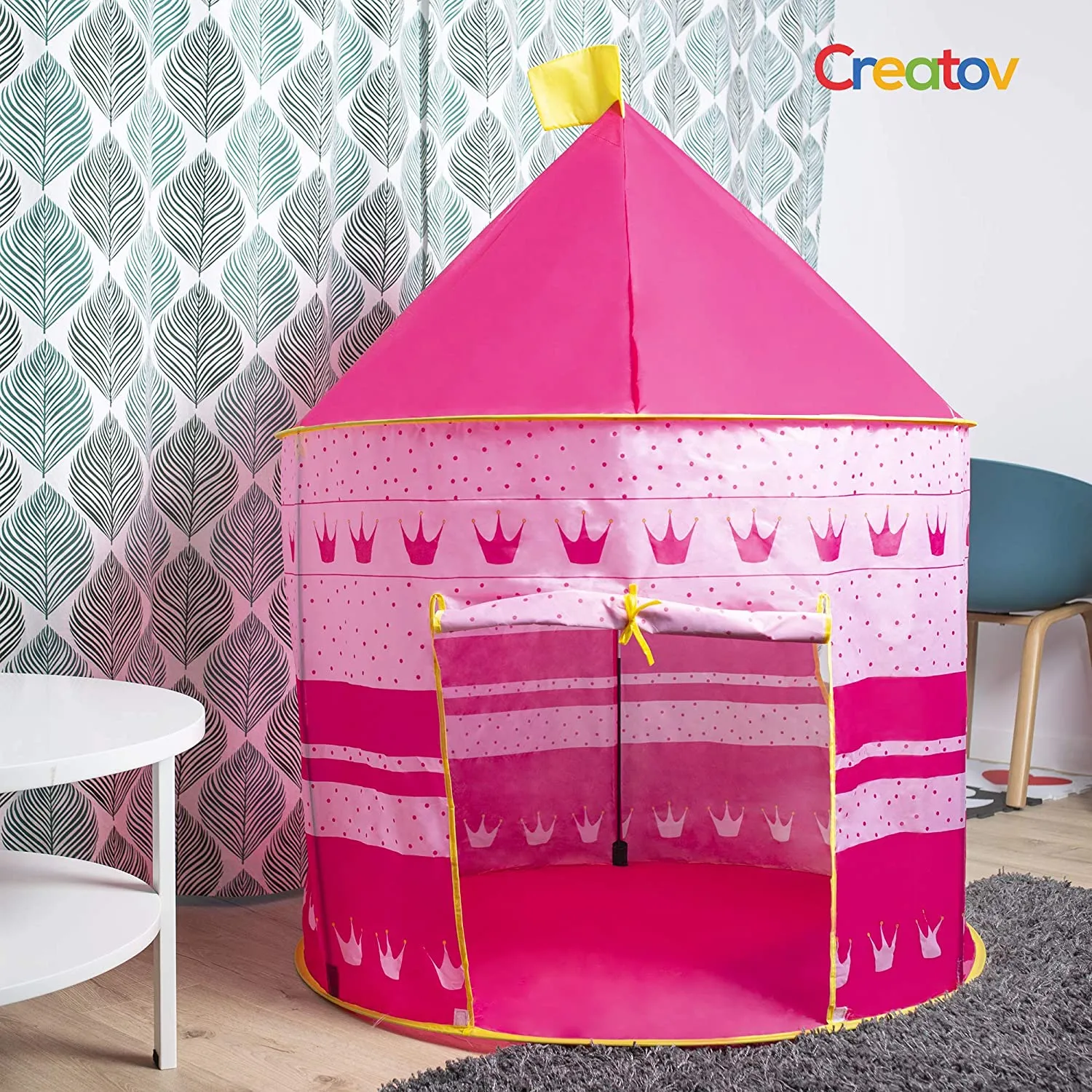 Kids Tent Toy Princess Playhouse - Toddler Play House Pink And Blue Castle for Kid Children Girls Boys Baby Indoor & Outdoor Toys Foldable Playhouses Tents with Carry Case Great Birthday Gift Idea image 3
