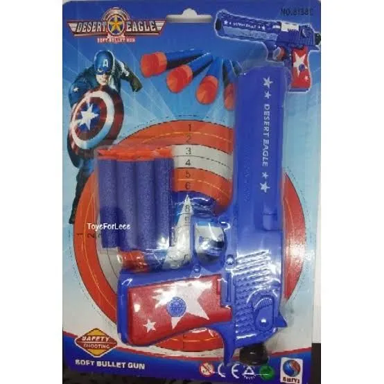 Captain America Soft Bullets Toy Gunn Foam Darts Shooting Toy Small size image 2