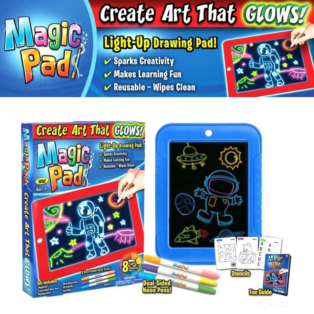 3D Magic Drawing Pad With LED Light 3D Puzzle Board Sketchpad Creative Tablet Kids Toys Gift LED Lights Glow Art Drawing Toys image 2