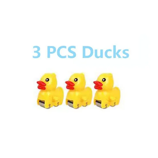 3 Pes Small Yellow  Duck For Electric Rail Racing Track Climbing Stairs Toy Music Duck Roller Coaster Toy Racing Duck Track For Boys And Girls Only Ducks image 2