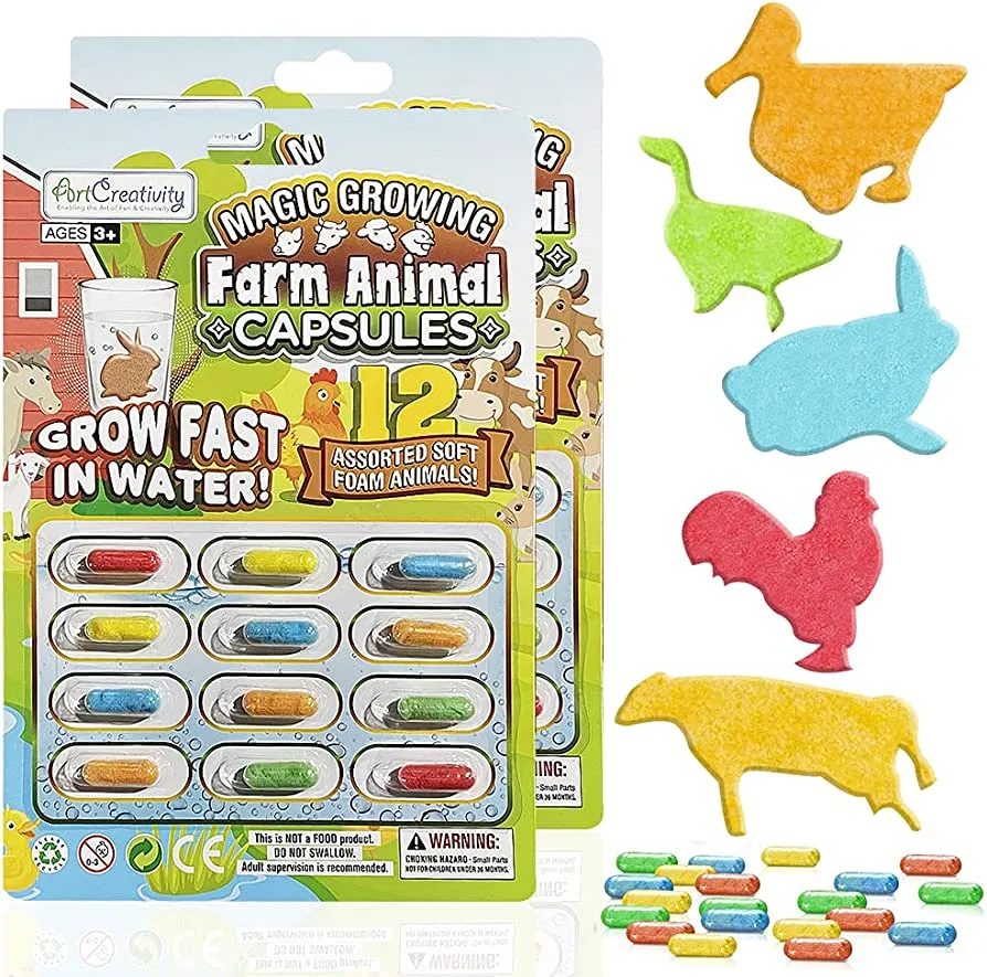 Art Creativity Magic Growing Farm Animal ,  Expanding Animal Each, Grow in Water, Cute Color and Design Variety, Kids’ Birthday Party Favors, Contest Prize or Gift Idea image 5