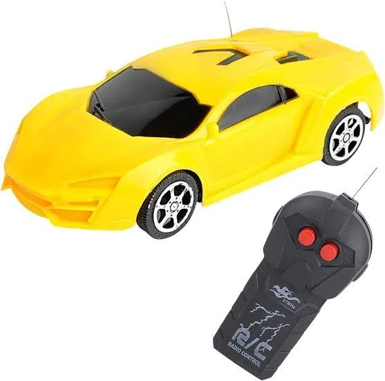 Remote Control High Speed Racing Car with Stylish Looks 1:18 Scale, Two Functions & Modern Design, RC Vehicle Toy for Kids (Require 5AA Batteries, Not Included) (Yellow) image 6