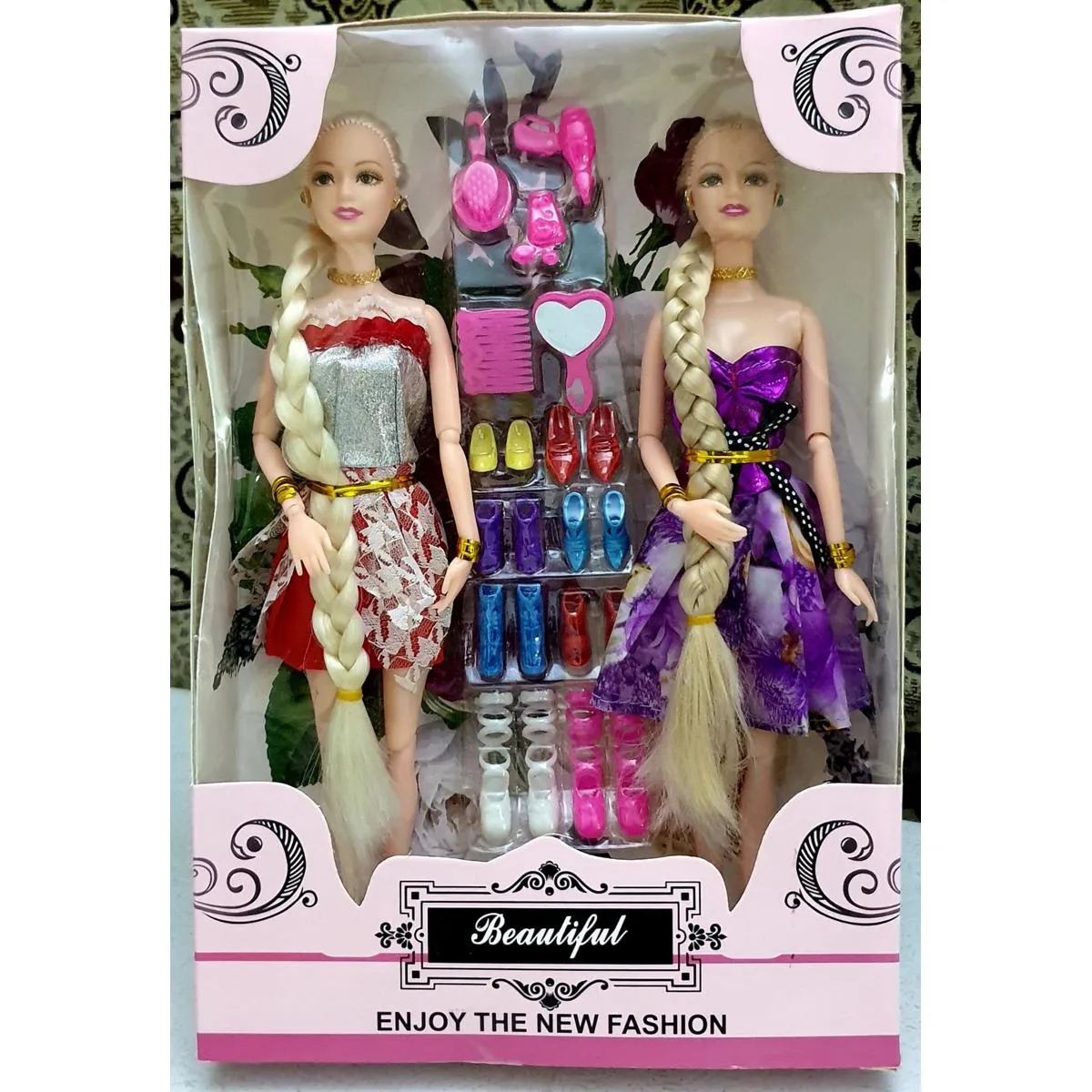 Beautiful Fashion Doll With Long Hairs And Makeup Accessories Collection Toy For Girls - 2 Dolls