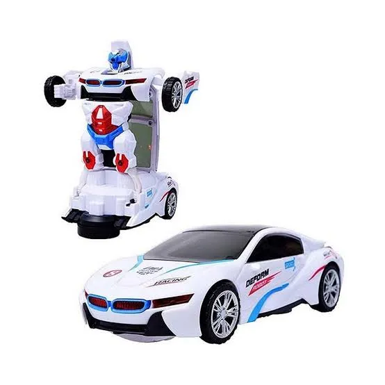 Transforming Robot Car Toy with 3D Lights and Bump & Go Action