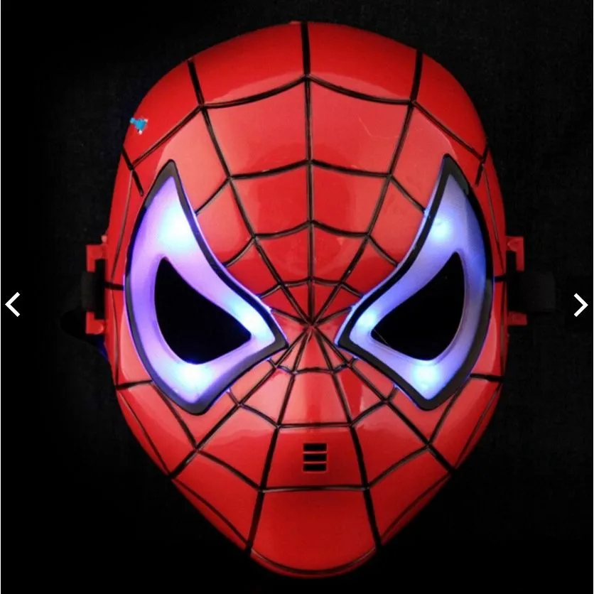 Kids Halloween Prank Luminous Led Spiderman Hulk Avengers Superman Hulk  Batman Face Mask Superhero  Led Light Up Mask For Kids Ages 3 And Up Multicolor Plastic Face Mask image 5