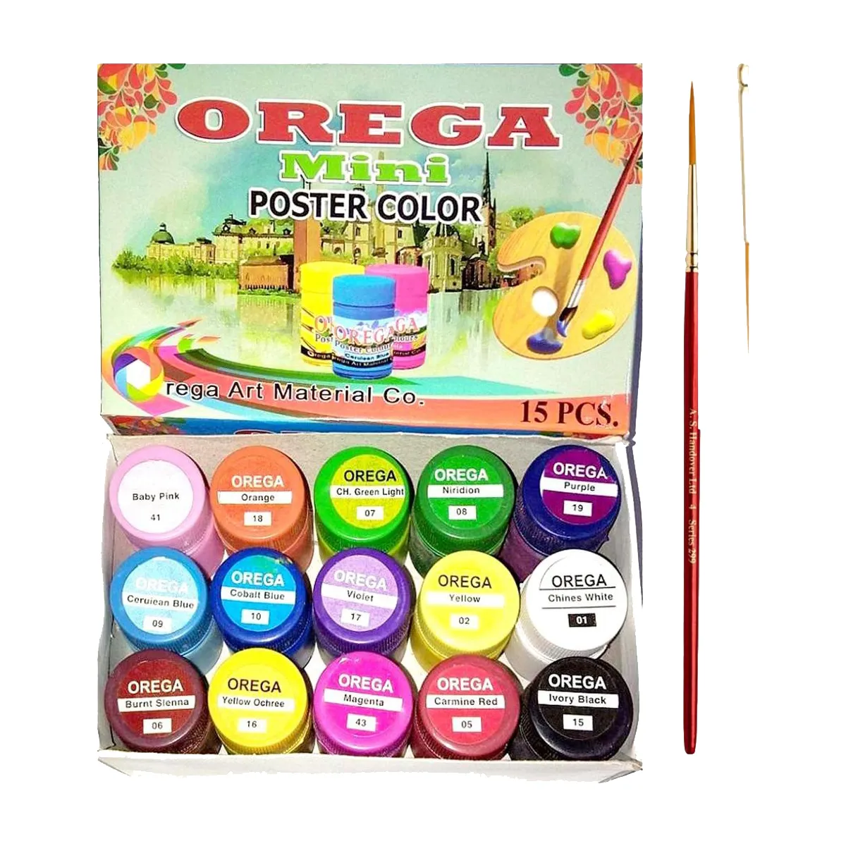 Pack Of 15 Orega Poster Color Colours Colors - 15 different shades bottles 15cc image 1