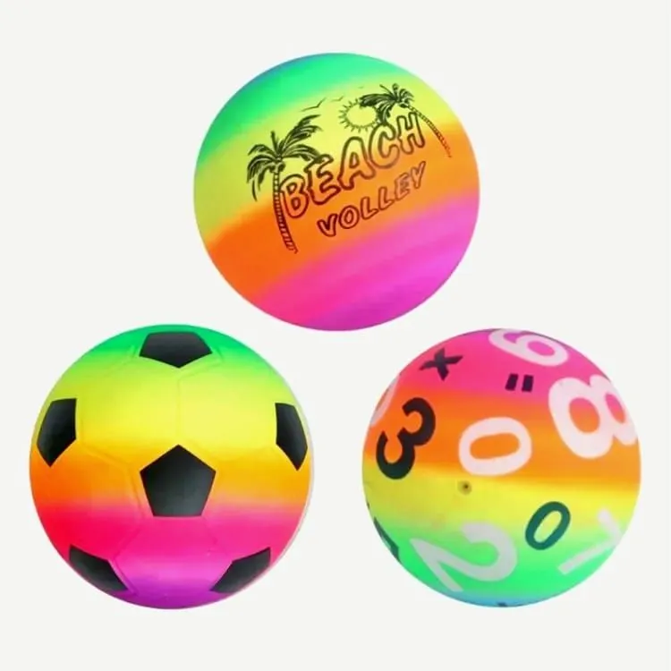 6 Inch Inflatable Rainbow Ball - Colorful Inflatable Beach Balls - Swimming Pool Toys Outdoor Game for Backyard Beach Party Supplies, 6 Inches image 3