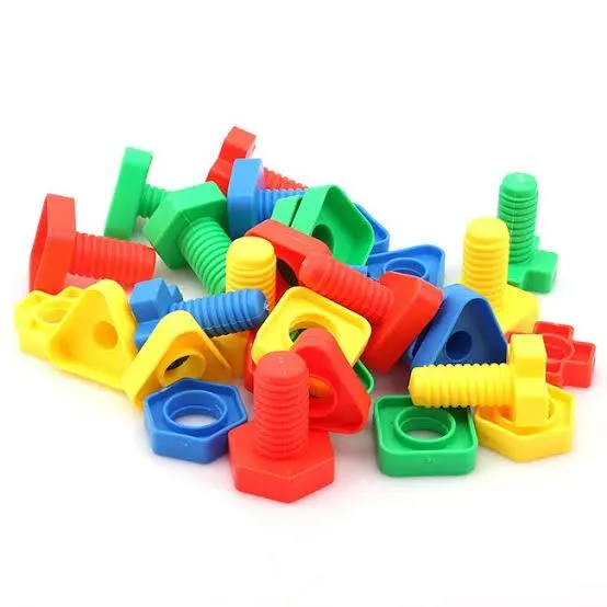 Kids Screwing Building Blocks Children Focus Screw Nut Shape Creative Mosaic Puzzle Toys for Children Plastic Educational Blocks image 6