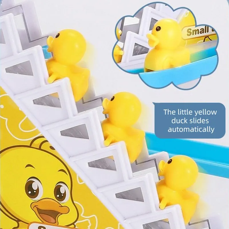 3 Pes Small Yellow  Duck For Electric Rail Racing Track Climbing Stairs Toy Music Duck Roller Coaster Toy Racing Duck Track For Boys And Girls Only Ducks image 4