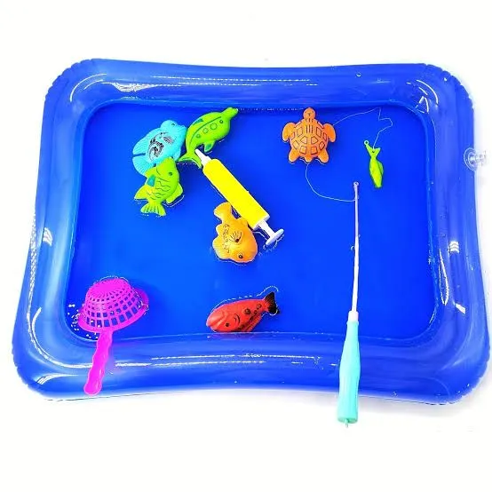 Kids' Fishing Toy Set Play Water Toys for Baby Magnetic Rod and Fish with Inflatable Pool Outdoor Sport Boys Girls image 2