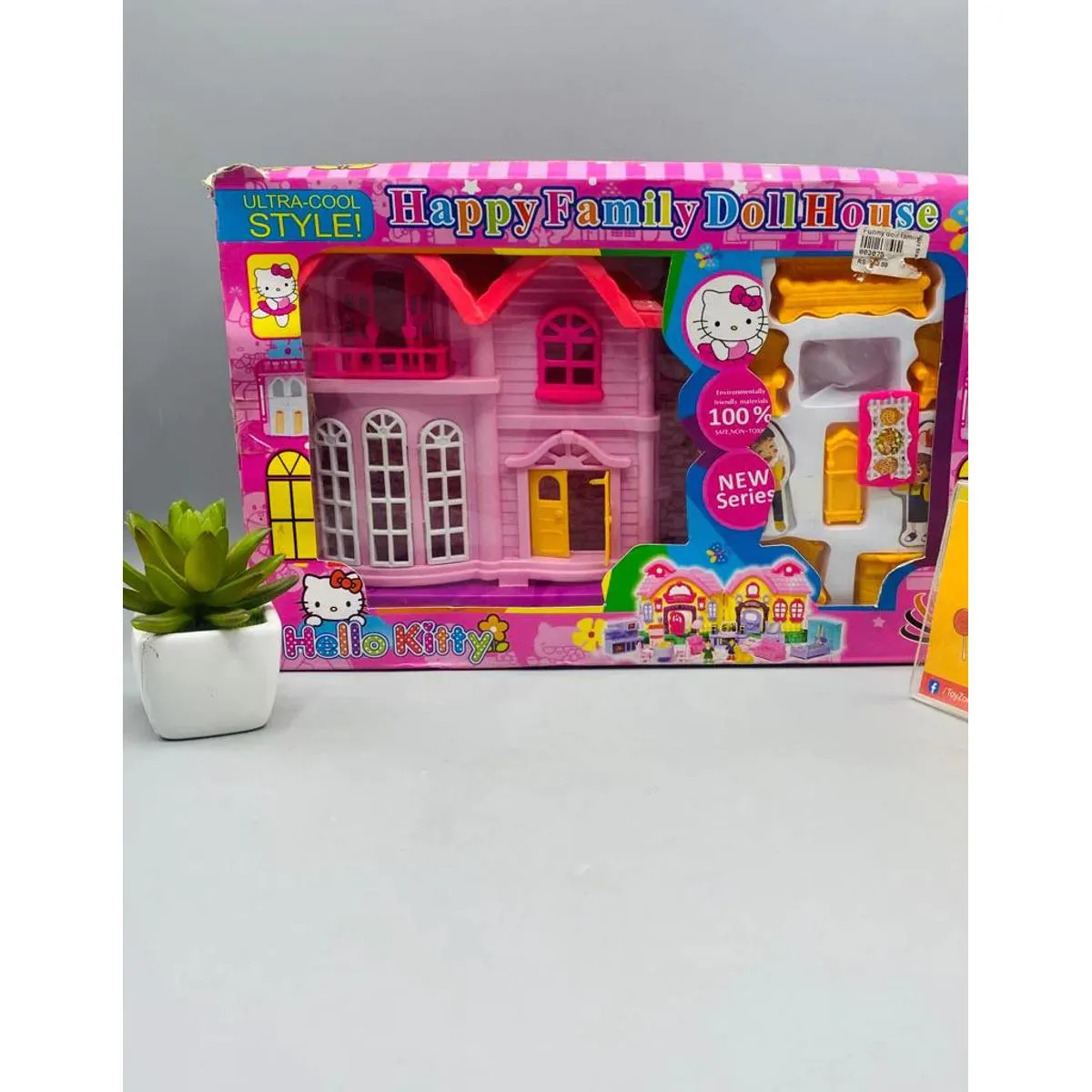 Mini Doll House Set For Girls Lovely Pink Doll House For Girls - Pink Color Dollhouse Furniture Set